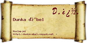 Dunka Ábel névjegykártya